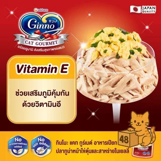 (ยกลัง 48 ซอง) Ginno Premium Wet Cat Food กินโนะ อาหารเปียกแมว ไม่เติมเกลือ เปียกแมว ขนาด 60g