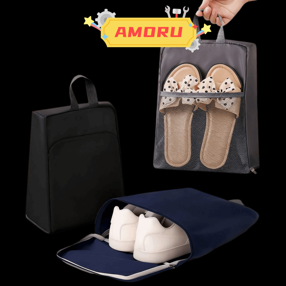 AMOR12U7 Golf Shoe Bags, Hand-Held Zipper Shoe Storage Bag, Multifunctional Dust Storage Handbag Tra