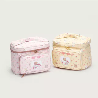 COD กระเป๋าเครื่องสำอางพกพา ความจุขนาดใหญ่ กันน้ำและกันฝุ่น สีเหลือง/ชมพู cosmetic bag