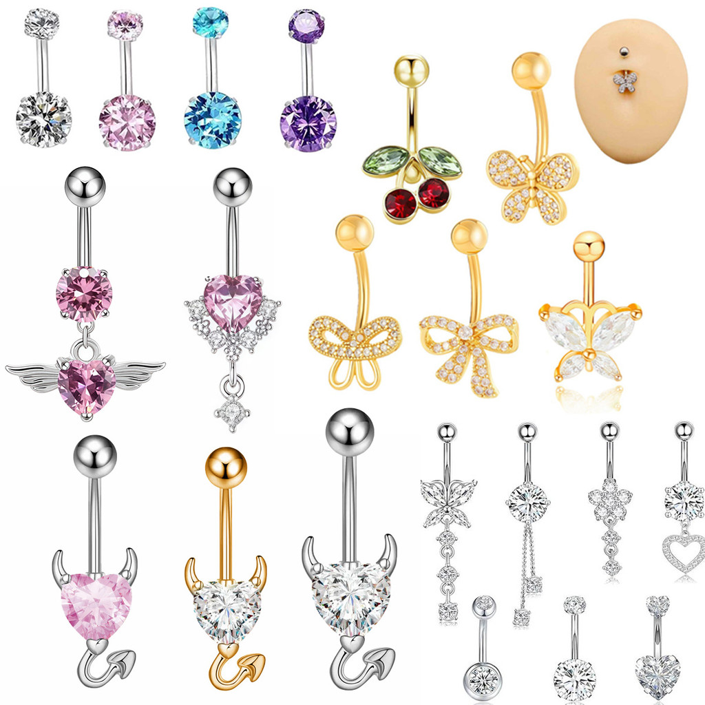 ✨เครื่องประดับสะดือแฟชั่น แนวโน้ม การเจาะสะดือ เครื่องประดับ อเนกประสงค์ ส่งไวจากไทยจำเป็นต้องเจาะรู