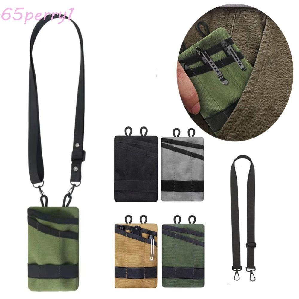 PERRY1 Mini EDC Tool Bag, Compact Lightweight Card Key Pouch, EDC Tool Kit ทนทานยืด Band เข็มขัดกันน