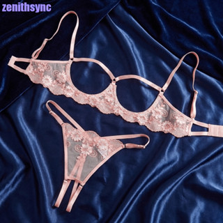 ชุดชั้นในลายลูกไม้ดอกไม้เย็บปักถักร้อย สไตล์โรแมนติกสำหรับวั…