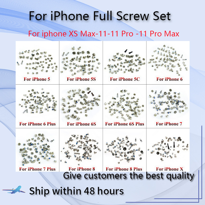 ชุดสกรูเต็มรูปแบบสําหรับ iPhone XS MAX 11 11 Pro Max ซ่อมสลักเกลียวครบชุดอุปกรณ์เสริมทดแทน
