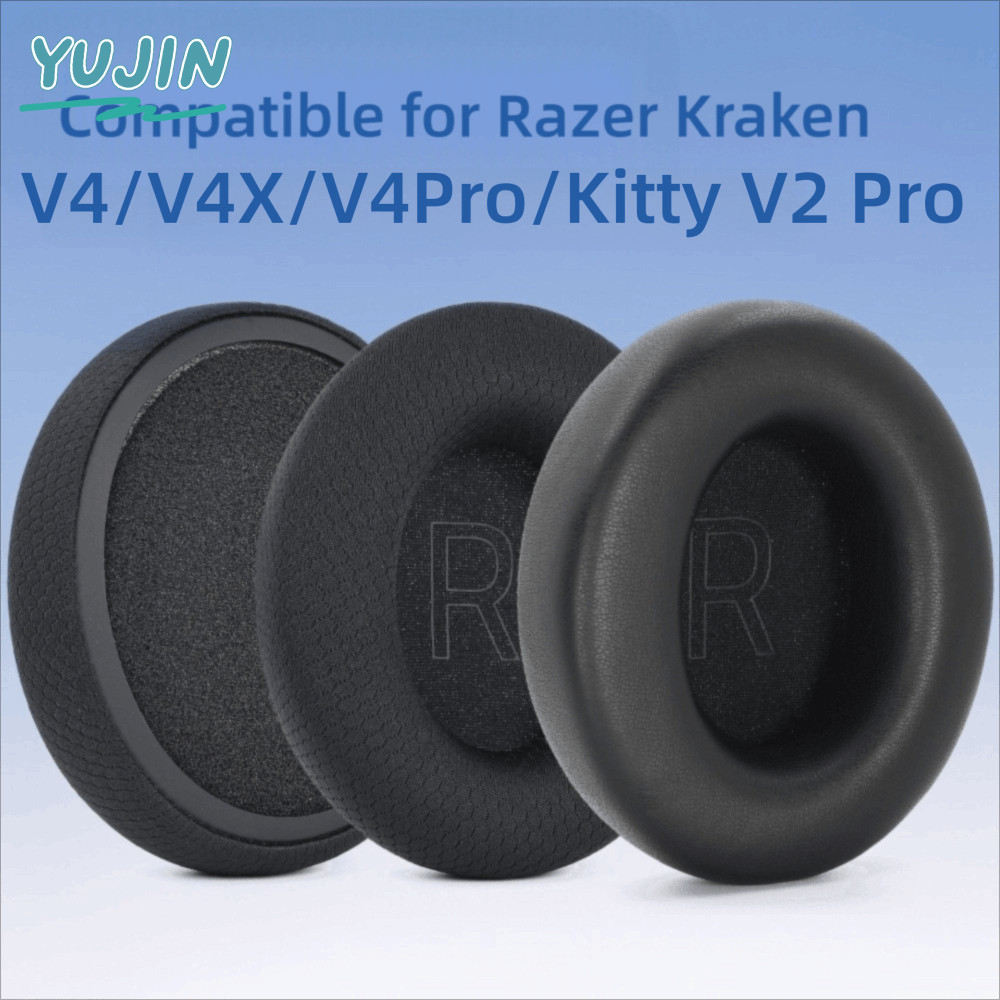 YUJIN 1 คู่ชุดหูฟัง Earmuff,โปรตีนหนังเปลี่ยนหูฟังแผ่นรองหูฟัง,ฟองน้ําโฟมหูฟังสําหรับ Razer Kraken V