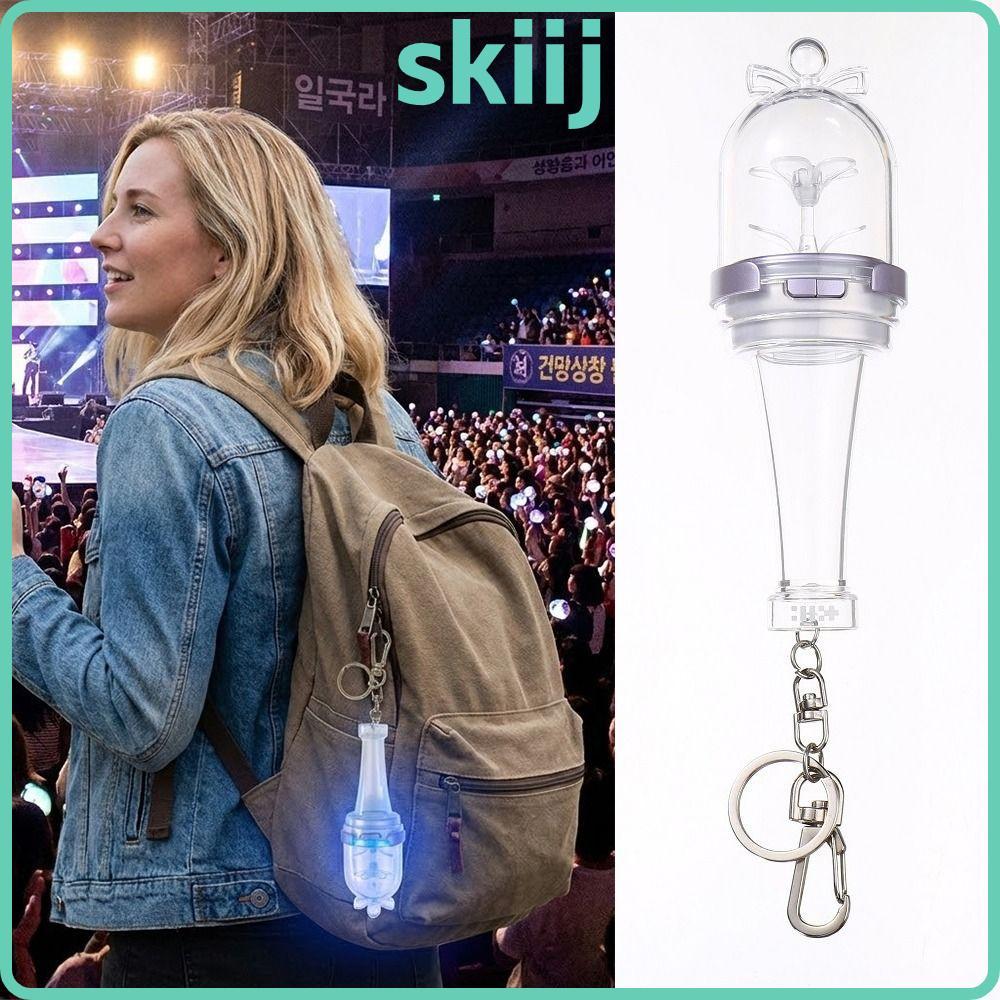 SKIIJ Kpop Idol Lightstick, Mini Glow Feature Mini Glow Stick, พัดลมคอลเลกชันพวงกุญแจรุ่นจี้ออกแบบ L