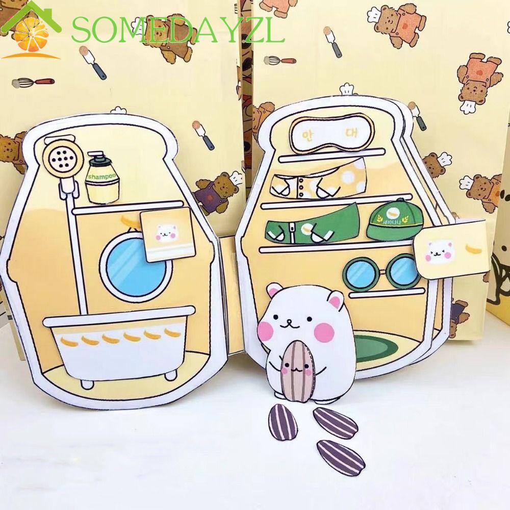 SOMEDAYZL หนูแฮมสเตอร์ Banana Milk Quiet Book, Beanie Book วัสดุ Pack สติกเกอร์หนังสือ Banana Milk Q