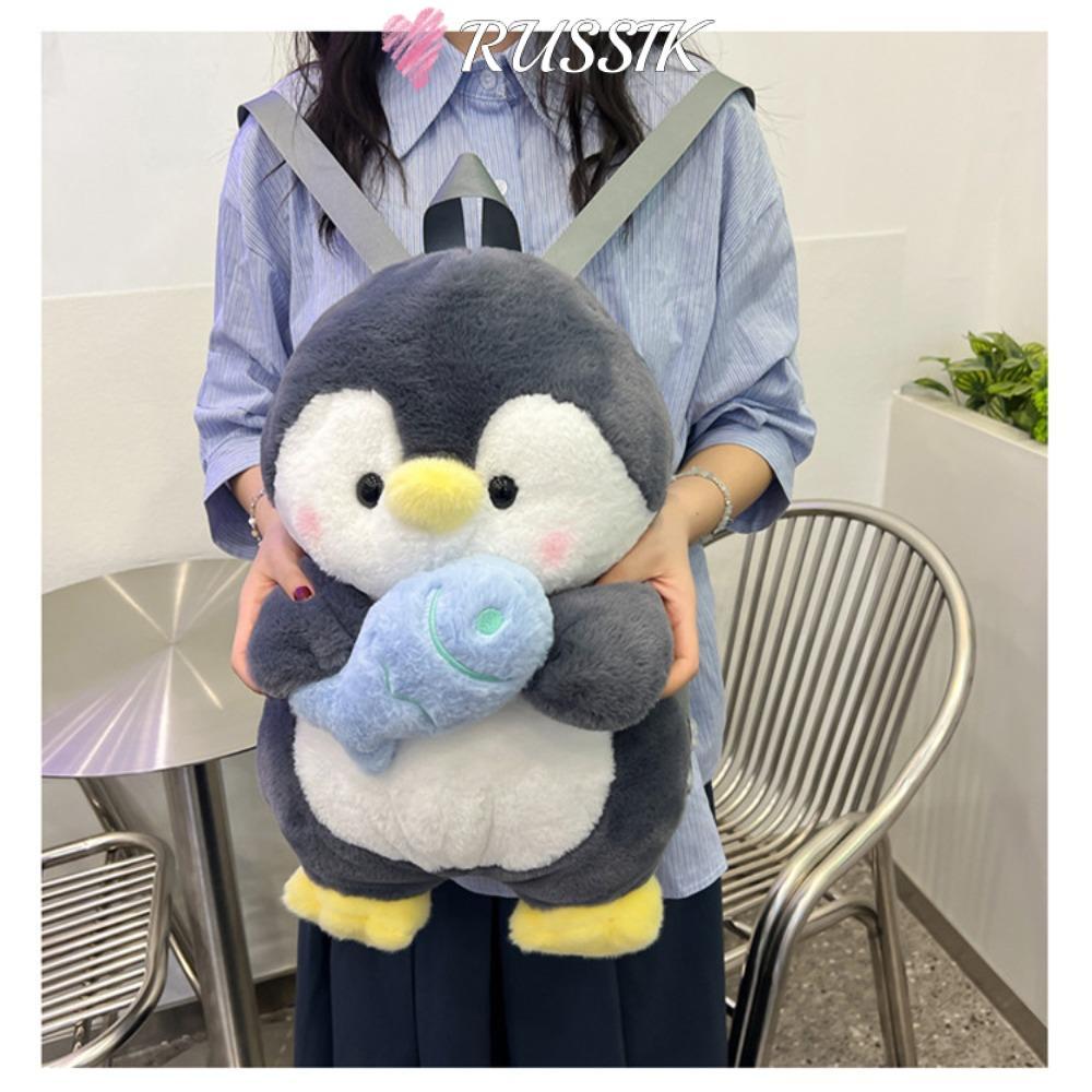 ของเล่นตุ๊กตา รูซิค, กระเป๋าเป้สะพายหลังลายการ์ตูนเพนกวิน, กระเป๋าสะพายสัตว์ตุ๊กตานักเรียนน่ารักอินเทรนด์