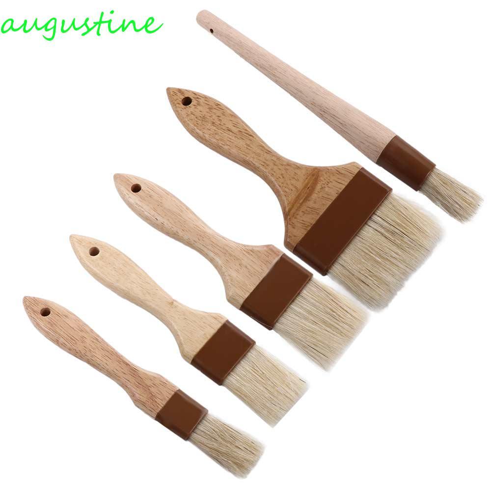 AUGUSTINE Basting แปรงทําอาหารเบเกอรี่ด้ามไม้หมูป่าขนแปรงเครื่องมือหมักครัว