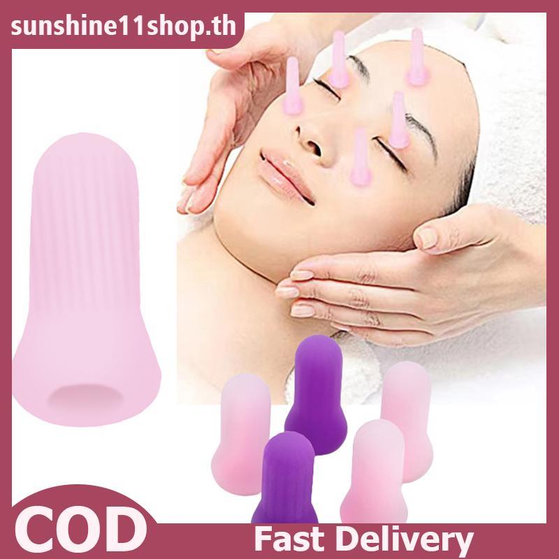 SUNSHOP ซิลิโคนถ้วยดูดสูญญากาศชุดนวดถ้วยร่างกายนวดหน้าถ้วยดูด Anti-cellulite สูญญากาศนวด TH