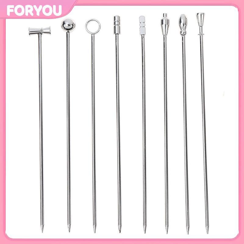 FORYOU 4PCS สแตนเลส Cotail Stis ผลไม้ Stis เครื่องดื่มแบบใช้ซ้ําได้ Martini Pis null