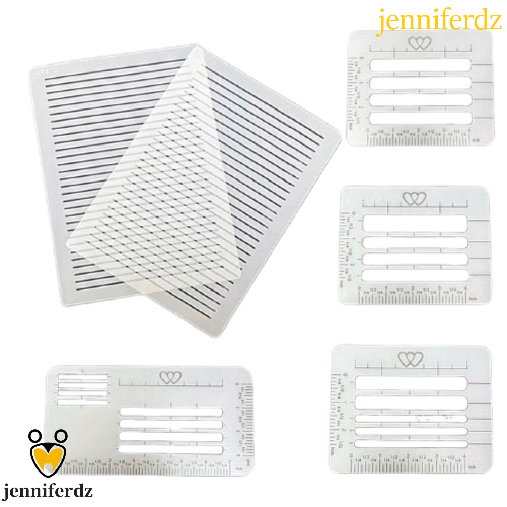 JENNIFERDZ 4/6 ชิ้นแม่แบบไม้บรรทัด, DIY Multi-use Guide Envelope Template, Office School Supplies คว