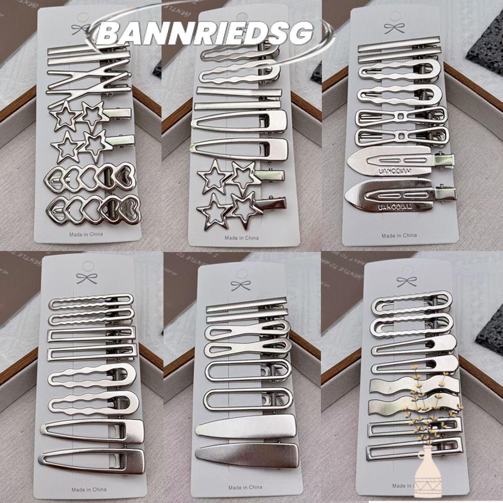 8 ชิ้น/เซ็ต Y2K กิ๊บวินเทจสีเงินสำหรับคนวัยทำงาน พร้อมคลิปลูกเป็ดคลาสสิกและBangs Barrettes