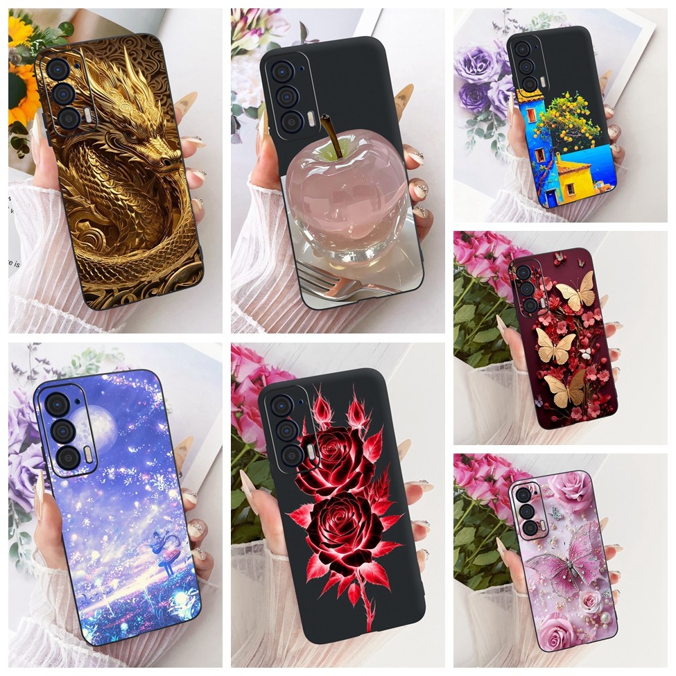 Motorola Edge 2021 Case XT2141-1 Silicone Aesthetic Cute Cat Fashion Funny Painted Phone Casing