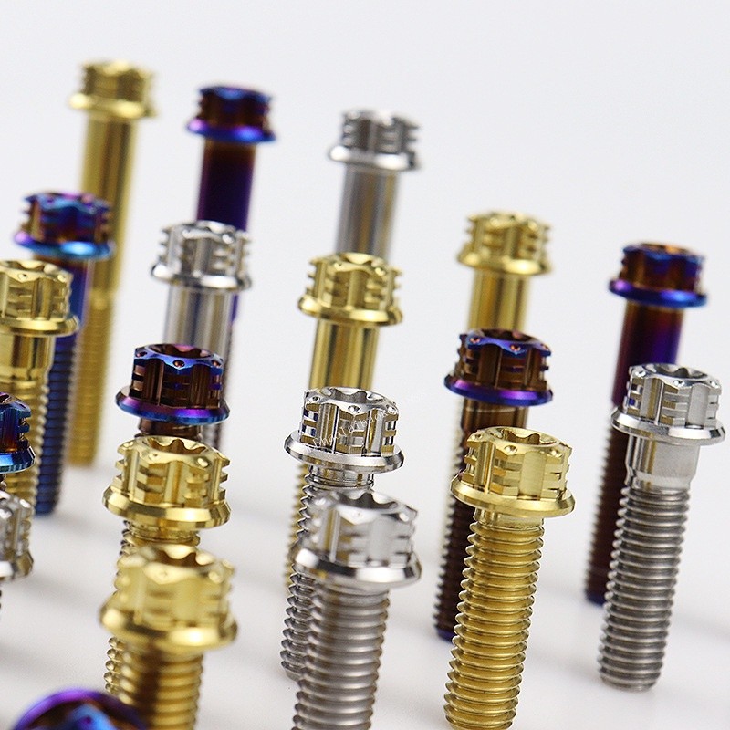 TC4/GR5 M6 Titanium Alloy Flange หัว Torx สกรูสลักเกลียว M6 รถจักรยานยนต์ TITANIUM Alloy M6 สกรู