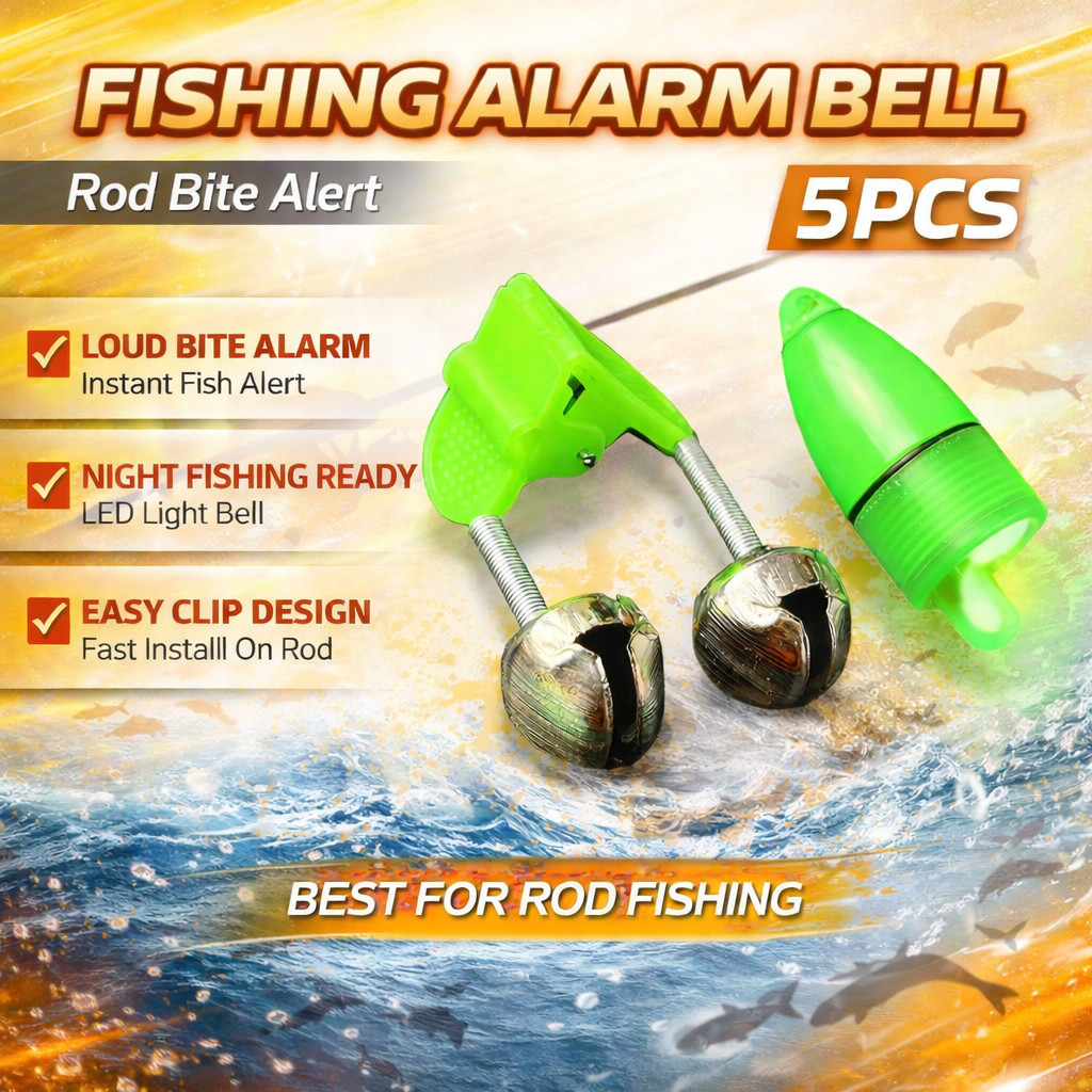 MAGNUM Loceng Mancing 5pcs ABS Rod Tip Alarm Klip Joran Penggera Pancing Fishing Alarm Ring Fish Bit