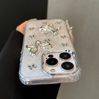 3d Butterfly Flash Diamond เหมาะสําหรับ for iPhone 17 16 15 Pro Max เคสโทรศัพท ์ 13 14 Pro 11 Anti Drop 12 Full Case
