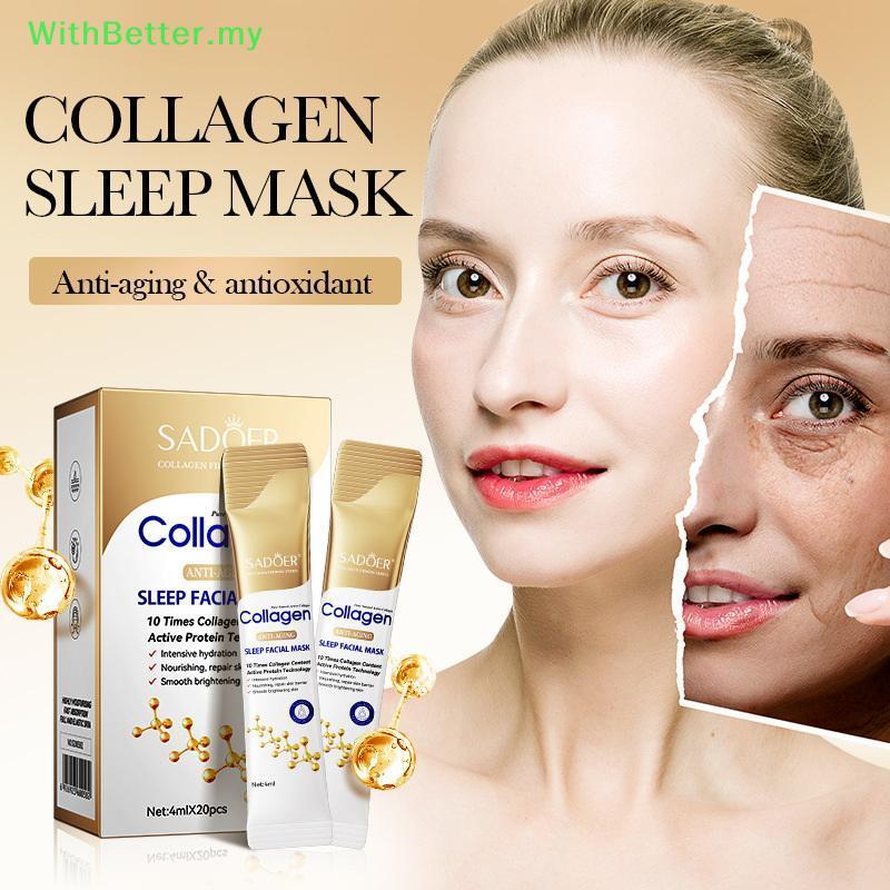 ด้วยBetter SADOER 20pcs 4ml คอลลาเจน Sleeping Facial Masks Face Skincare Moisturizing Brightening Fi