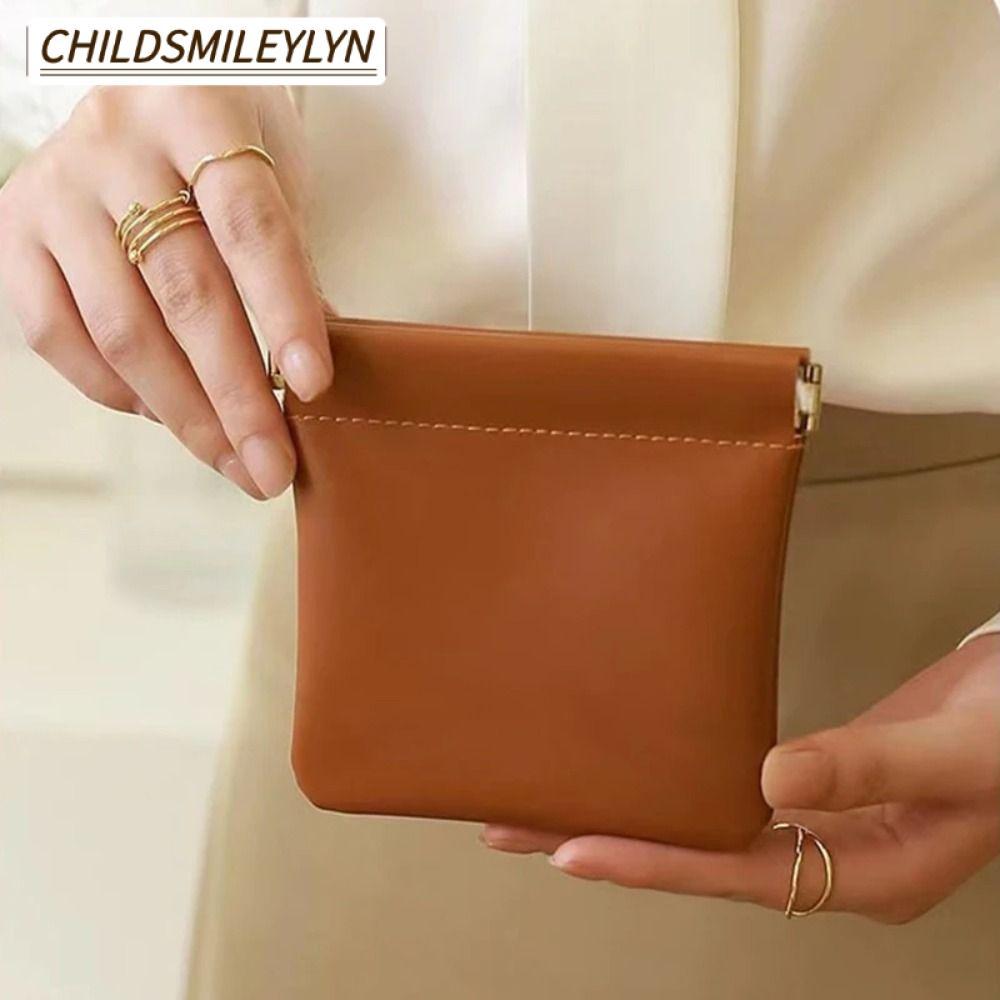 CHILDSMILEYLYN กระเป๋าแต่งหน้าลิปสติก, กระเป๋าจัดระเบียบเครื่องสําอาง PU แบบพกพา, Fashion Simple Travel Mini Storage Bag for Women Girls
