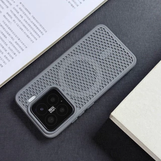 เคสโทรศัพท์ระบายความร้อนแบบรังผึ้งสําหรับ XIAOMI 15 14 13 13T Pro POCO F5 F6 F7 Pro/Ultra มินิมอลออกแบบฝาครอบป้องกันแม่เหล็ก PC พนักพิง TPU ขอบนุ่ม anti drop shell