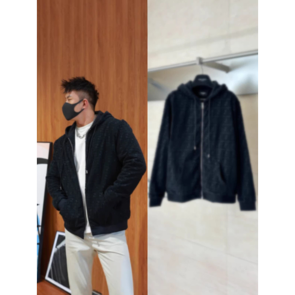 E9H6 FEEN  25FW New all-print towel cotton hooded jacket, unisex style