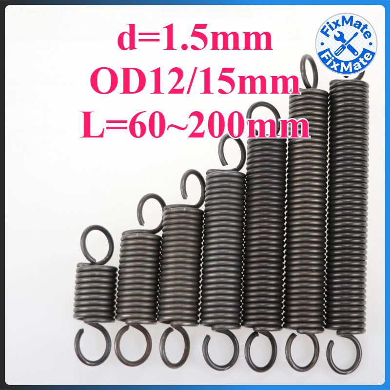 สปริงแรงดึง/สปริง d=1.5mm,OD12/15mm,L=60~200mm สปริงดึงพร้อมตะขอ ทาประตูโรงรถ bunnings เครื่องแกว่งM