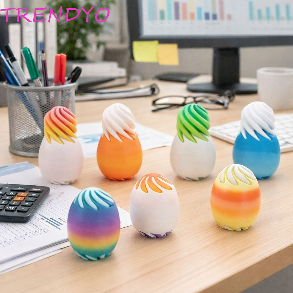 TRENDYO Rotational Egg Toy, Anti-Anxiety 3D พิมพ์อีสเตอร์เกลียวไข่, Mini Figurine ปริศนาที่มีสีสันไข่พลาสติกกิจกรรมเกียร์รุ่นเด็กของขวัญ