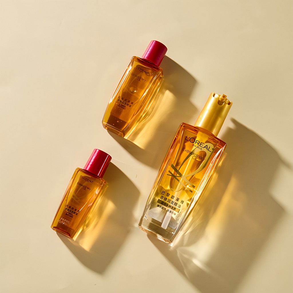 {ร้านค้าขายร้อน} LOreal Qi Glowing Hair Care Essential Oil ขวดสีแดงขนาดเล็ก 30ml ขนาดเดินทางบํารุง S