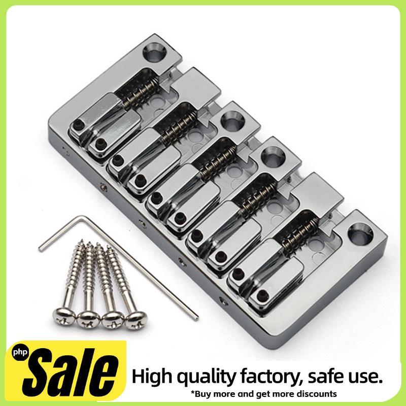 5-String Electric Bridge Flipping Saddle String Spacing 16.5MM Body Bottom Through Fix Bridge Silver