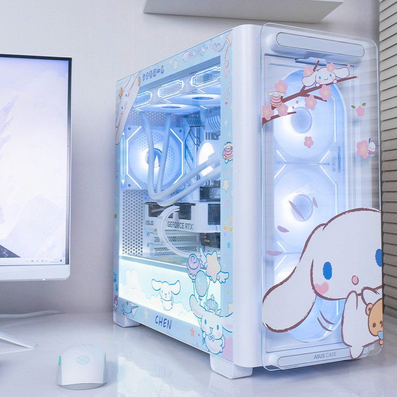 Asus White Family Barrel แชสซีที่กําหนดเองเกมระบายความร้อนด้วยน้ํา i7 คอมพิวเตอร์เดสก์ท็อป 5070/5080