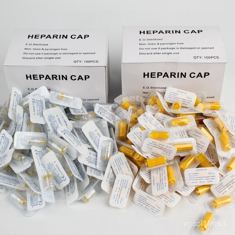 Sterile Heparin Cap, IV Cannula Catheter Luer Lock Heparin Caps for Human and Animals, Veterinary Me