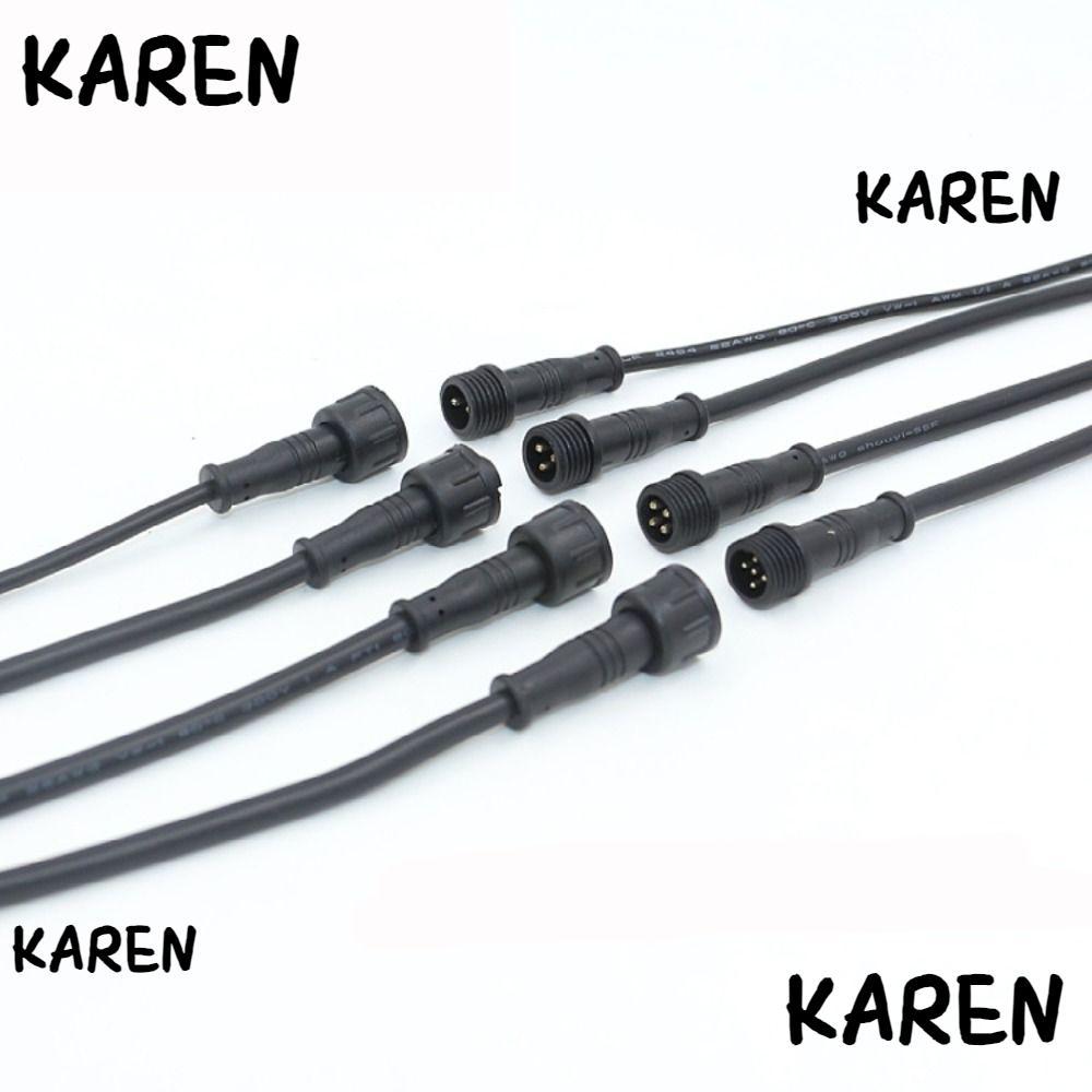 KARENGOODS 2Pin 3Pin 4Pin แจ็ค, IP67 สายสีดําชายหญิง LED Connector, การสื่อสาร 2Pin 3Pin 4Pin 20 ซม.