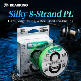 BEARKING SILK X8 PE สายตกปลา JapanQuality 8 Braided Multifilament 100M-150M สูง Stength สายหลักสําหรับ Big FishPower Line