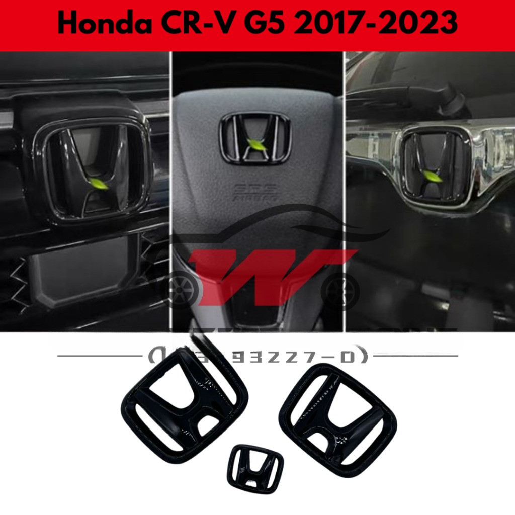 Honda CRV 2017-2022 Honda Logo Emblem Black Protector Cover/ด้านหน้าและด้านหลัง Protector Cover