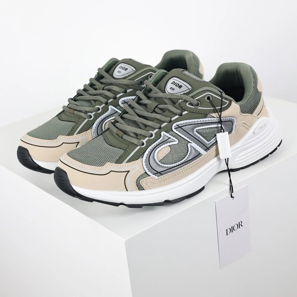 Dior Mesh Round Toe Lace-Up Side CD Letter Logo Low-Top Sports Shoes Life Casual Shoes Mens Shoes Bo