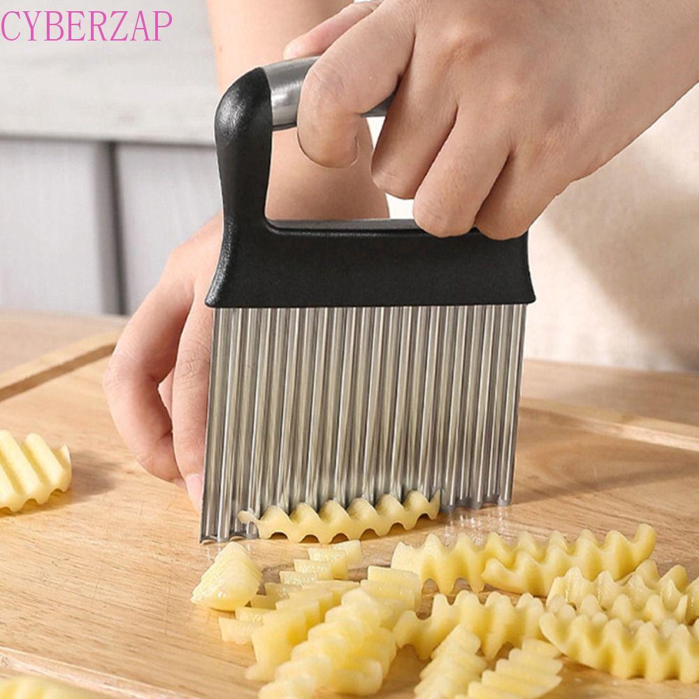 CYBERZAP Crinkle Cutter, สแตนเลส Sharp Wave Potato Cutter, Multifunctional Manual Hard Wave French F
