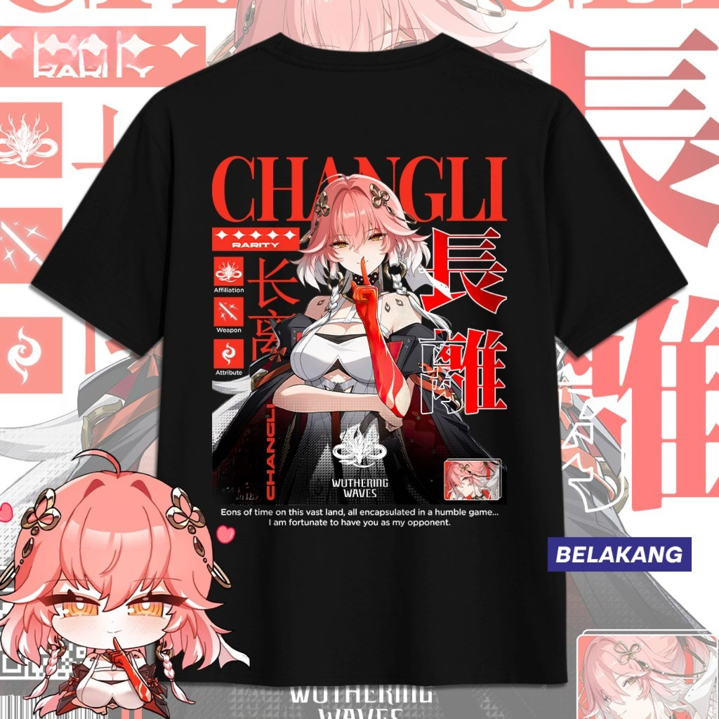 ฮิรุมะ เก็บ | CHANGLI WUTHERING WAVES CHANGLI WUWA DB เสื้อยืดอะนิเมะเกม Unisex ผู้ชายผู้หญิง Tops
