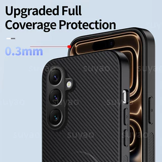 SAMSUNG สําหรับSamsung Galaxy A56 A36 A26 A16 A06 A07 A17 2026 เคสโทรศัพท์วงเล็บคาร์บอนไฟเบอร์ผู้ถือปลอกA55 A35 A25 A15 A05 A05S A37 A27 แม่เหล็กหนังกันกระแทกป้องกันปกหลัง