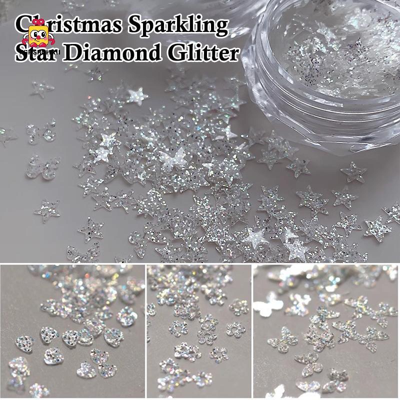 FG Nail Art Super Glitter เลื่อม Holographic ไฟ Fany เล็บเลื่อมสําหรับสาว DIY Glamour เล็บเครื่องมือตกแต่งเล็บ HS