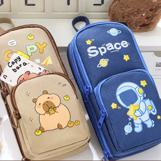 กล่องดินสอ ถุงดินสอ pencil case ความจุสูง กันน้ำ คาปิบารา รูปแบบการ์ตูน