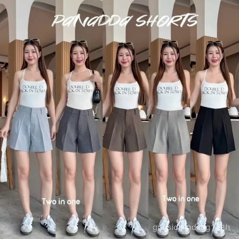 【LannaLume  Mall】G05กางเกงขาสั้นทรงเบสิคผ้าสโนว์ short pants