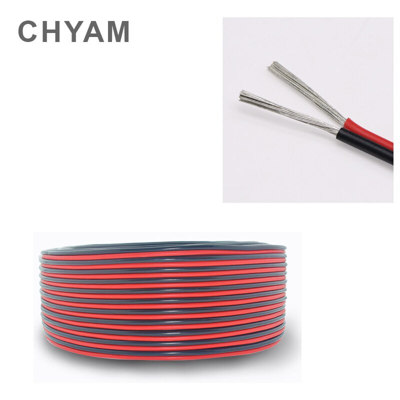 2 Pins สายไฟ 12AWG 14AWG 16AWG 18awg 20AWG สีดําและสีแดง 2 ตัวนําขนานสายซิลิโคนนุ่มและยืดหยุ่นลวดซิล
