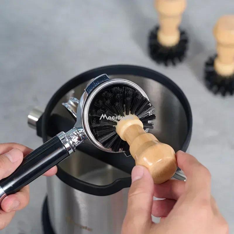 Portafilter Cleaning Brush Barista Espresso Coffee Tamper Cleaning Brush 51mm 54mm 58mm Tool with Wo