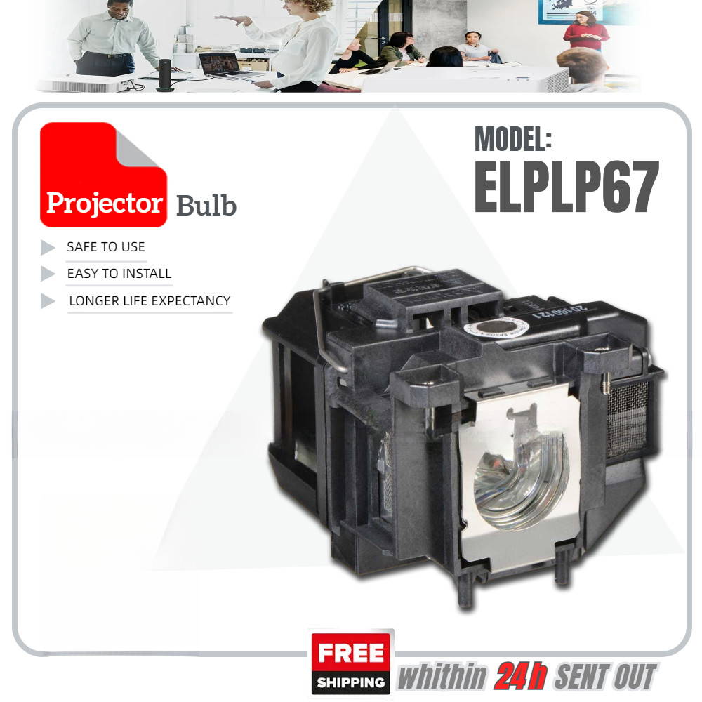 ELPLP67 Budget-Friendly ใช้งานร่วมกับ 200W สําหรับ Epson EB-S02 EB-S02H EB-W02 EB-X02 EB-C30XE - คุ้