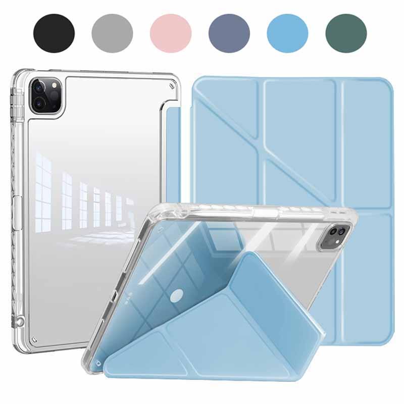 สําหรับ Honor Pad V9 11.5 นิ้ว 2024 ROL-W00 แฟชั่น Y-รูป Multi-พับโปร่งใส TPU แท็บเล็ตกรณี Honor Pad