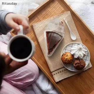 Ritasday 50/100 ชิ้นเค้กคอนเทนเนอร์สามเหลี่ยมใสกล่องขนมอาหาร Paing กล่อง Staable แซนวิชสําหรับเค้กผลไม้ใหม่