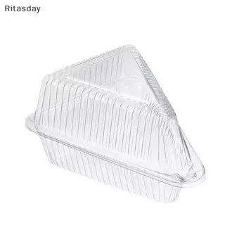 Ritasday 50/100 ชิ้นเค้กคอนเทนเนอร์สามเหลี่ยมใสกล่องขนมอาหาร Paing กล่อง Staable แซนวิชสําหรับเค้กผลไม้ใหม่