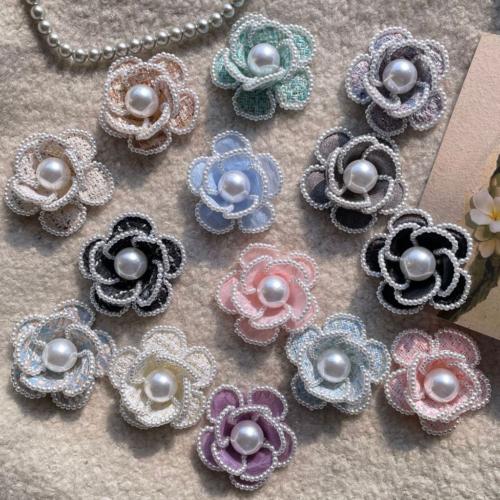 Fixed Pearl Camellia French Grandma Retro Coat ตกแต่งดอกไม้ด้านนอก 26.3.16