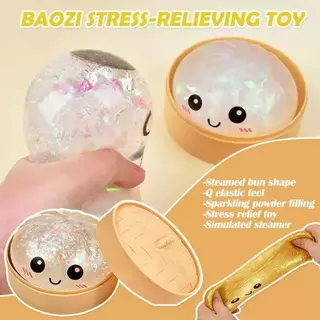 (มีสต็อกในไทย) 4PCS Glitter เกี๊ยวความเครียดบรรเทาน่ารักนึ่ง Bun Squishy ของเล่นพร้อมกล่อง Steamer Fidget ของเล่นพรีเมี่ยมนุ่มช้า Resilience ความเครียดบรรเทา Sensory Squeeze ของเล่น