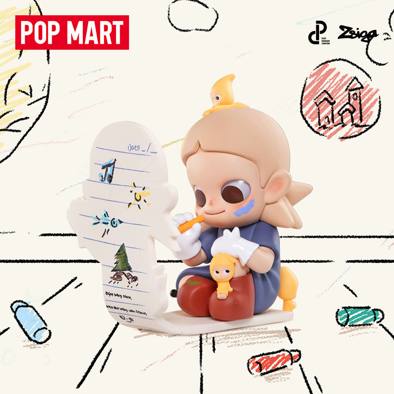 [ลับ] POPMART Zsiga Zsiga Walking Along the Line Series ฟิกเกอร์ทํามือกล่องลึกลับตกแต่งของขวัญตุ๊กตา