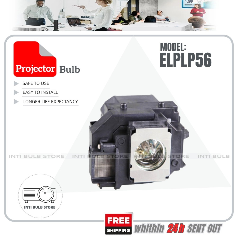 สําหรับโคมไฟโปรเจคเตอร์ Epson ELPLP56 EH-DM3 MovieMate 60 MovieMate 62
